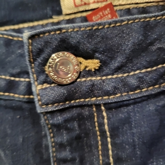 L.e.i Bridget Blue Colored Curvy Bootcut StyleJeans Size Juniors 13 Women 10-12 - Picture 6 of 13